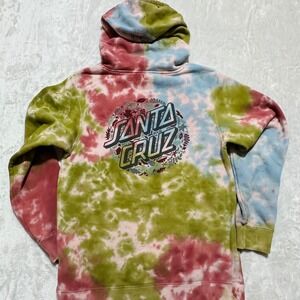 Santa Cruz Tie Dye Hoodie Sweatshirt Women's Size Small Y2k Skater Unisex